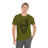 US Deer Skull-Unisex Bella Canvas Jersey Short Sleeve Tee