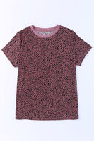 Animal Print Round Neck Short Sleeve T-Shirt