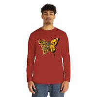 Faith Butterfly & sunflowers Long Sleeve Crewneck Tee