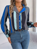 Polka Dot Contrast Long Sleeve Shirt