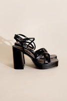 SODA VALOR CROSS ANKLE STRAP HEELS