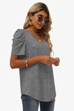 V-Neck Puff Sleeve Tee