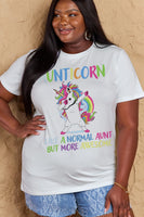 Simply Love Full Size AUNTICORN LIKE A NORMAL AUNT BUT MORE AWESOME Graphic Cotton Tee