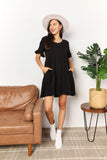 Double Take V-Neck Flounce Sleeve Tiered Dress