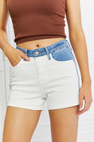 Judy Blue Desiree Full Size High Waisted Two-Tone Shorts