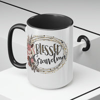 Blessed Grandma Two-Tone Coffee Mugs, 15oz