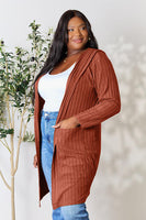 Basic Bae Full Size Ribbed Open Front Long Sleeve Cardigan