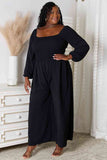 Double Take Square Neck Jumpsuit with Pockets