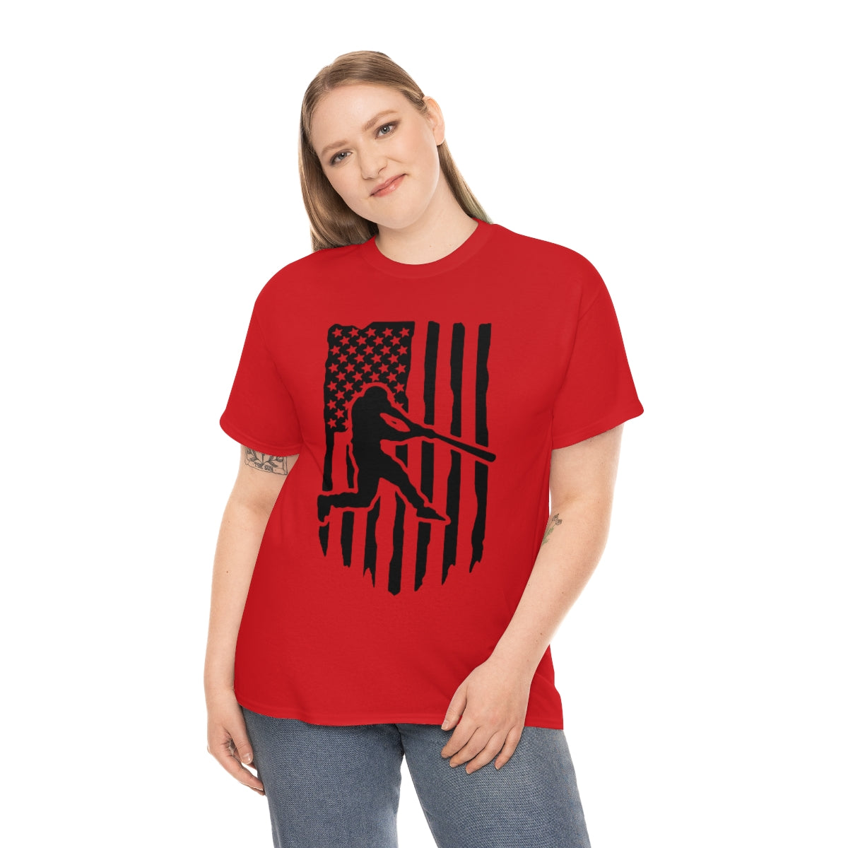 Unisex Baseball Flag Cotton Tee