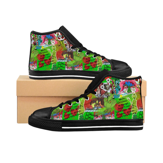 Grinch Collage Men's High-top Sneakers