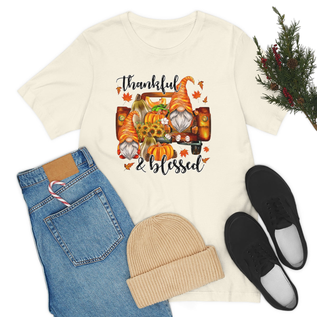 Thanksgiving Gnomes- Bella Canvas Unisex Jersey Short Sleeve Tee