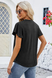 V-Neck Flutter Sleeve T-Shirt