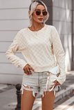 Checkered Round Neck Long Sleeve T-Shirt