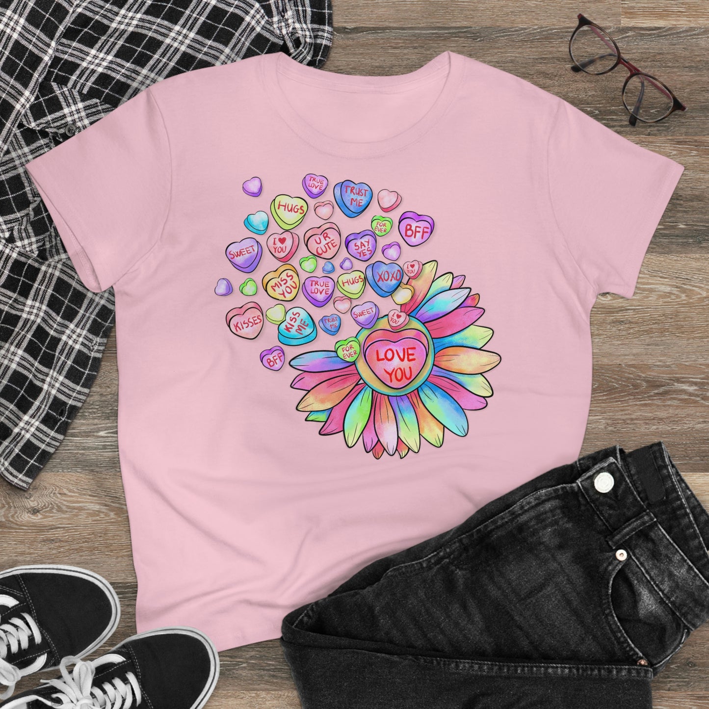 Love You Conversation Hearts Cotton Tee