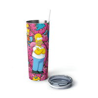 Simp Donuts Skinny Steel Tumbler with Straw, 20oz