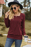 Square Neck Long Sleeve Blouse