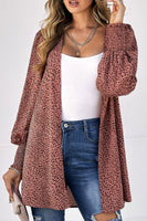 Leopard Print Balloon Sleeve Cardigan