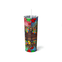 Be Kind-Autism Skinny Steel Tumbler with Straw, 20oz