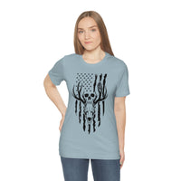 US Deer Skull-Unisex Bella Canvas Jersey Short Sleeve Tee