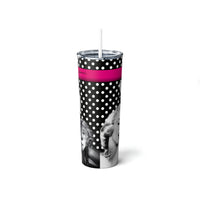 Polka Dot Marilyn Skinny Steel Tumbler with Straw, 20oz