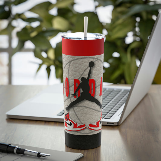 Jumpman Skinny Steel Tumbler with Straw, 20oz