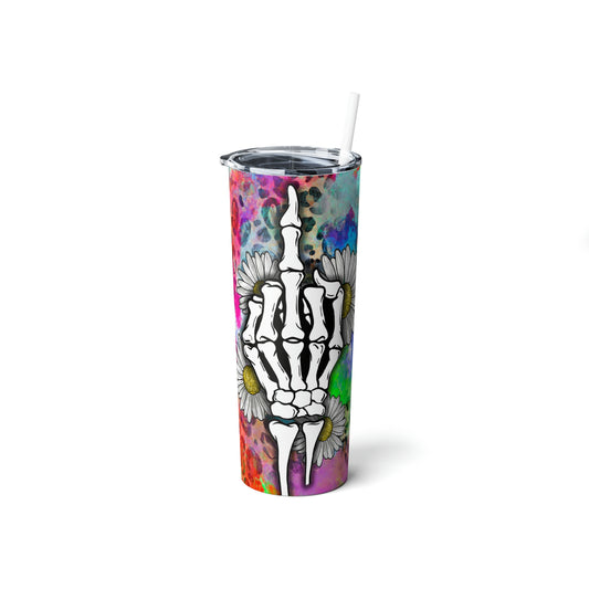 F Everything Skinny Steel Tumbler with Straw, 20oz