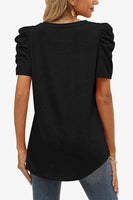 V-Neck Puff Sleeve Tee