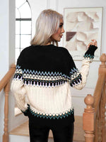 Round Neck Cable-Knit Sweater