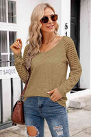 V-Neck Long Raglan Sleeve Top