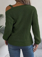 Asymmetrical Neck Long Sleeve Sweater