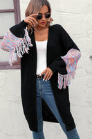 Fringe Sleeve Dropped Sholder Cardigan