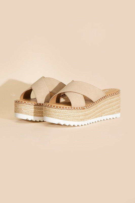 HEIGHT RAFFIA PLATFORM SLIDES