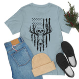 US Deer Skull-Unisex Bella Canvas Jersey Short Sleeve Tee