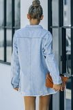 Distressed Snap Down Denim Jacket