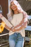 Geometric Round Neck Long Sleeve T-Shirt