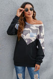 Camouflage Round Neck Long Sleeve Sweatshirt