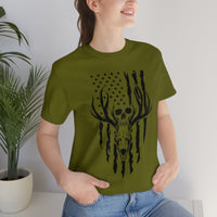 US Deer Skull-Unisex Bella Canvas Jersey Short Sleeve Tee