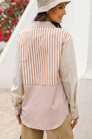Striped Button Up Dropped Shoulder Shirt