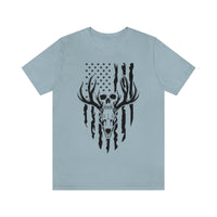 US Deer Skull-Unisex Bella Canvas Jersey Short Sleeve Tee